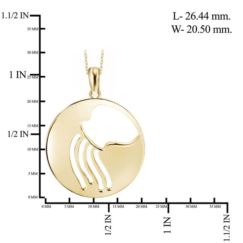 Aquarius Cutout Pendant In Gold over Silver