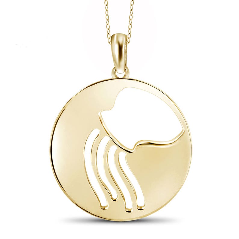 Aquarius Cutout Pendant In Gold over Silver