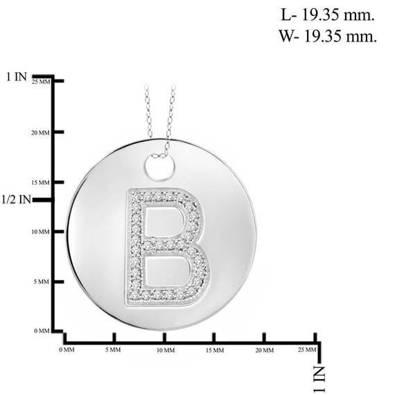 120 CTW White Diamond E Initial Coin Pendant in Sterling Silver