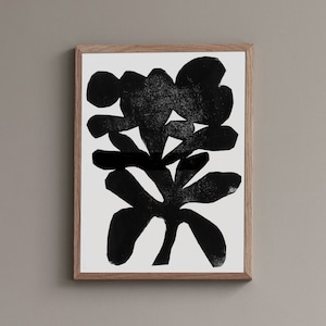 Black shape - Linocut print. Edition of 20.