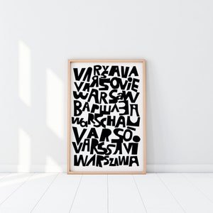 Warsaw/Warszawa/Warchau. Poster. 50x70. Limited edition.