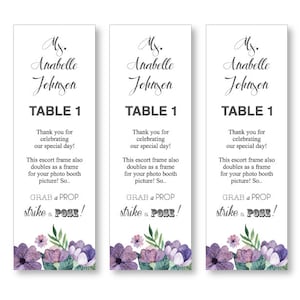 INSTANT Digital Download- 2x6 Watercolor Purple Floral Print Photo Booth Insert