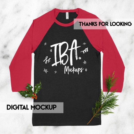 Christmas Theme Baseball Flat Lay Shirt Mockup Next Level Etsy