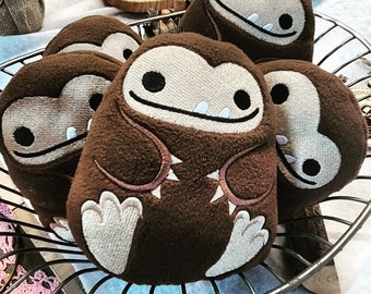 Baby Bigfoot Plush Toy: Embroidered Sasquatch Stuffed Animal