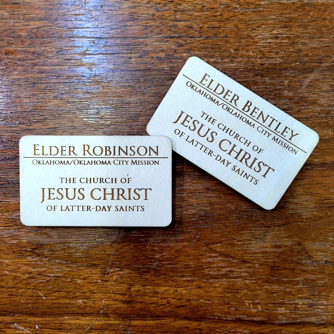 Wooden Missionary Name Badge LDS Nametag Elder Name Badge Etsy