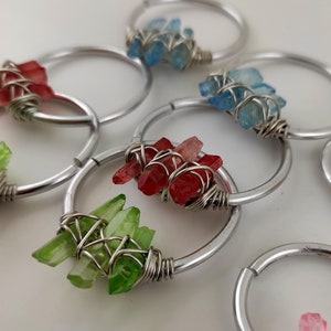 8 gauge Ear Weights Pair Raw Stone Aluminium Earrings