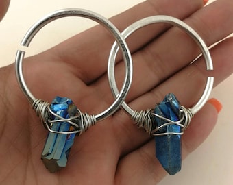 Ear Weights Raw Stone Statement 8 gauge Tunnel Earrings