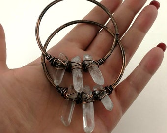 Large Ear Weights Rustic Ear Hoops