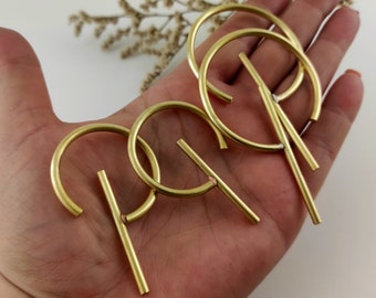 Lightweight Brass Hoop Ear Weights 8 gauge Hangers