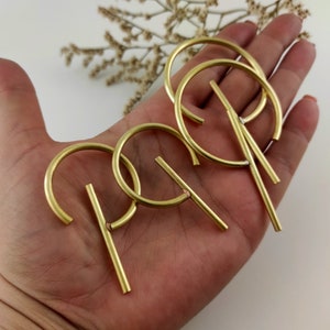 Lightweight Brass Hoop Ear Weights 8 gauge Hangers