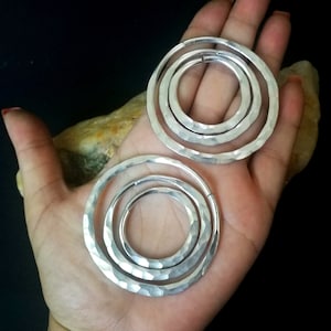 8 gauge Hammered Hoops   Set of Hoops  - Stretched Ears