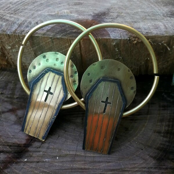 Halloween Sarg Ohrringe 10 g Ohrgewichte