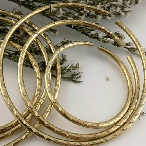 Set of Hammered Hoops 8 Gauge Ear Weights Etsy