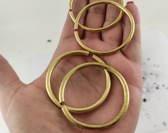 1.96 inches Brass Hoop Earrings / Ear Weight Weights / Stretched Lobes