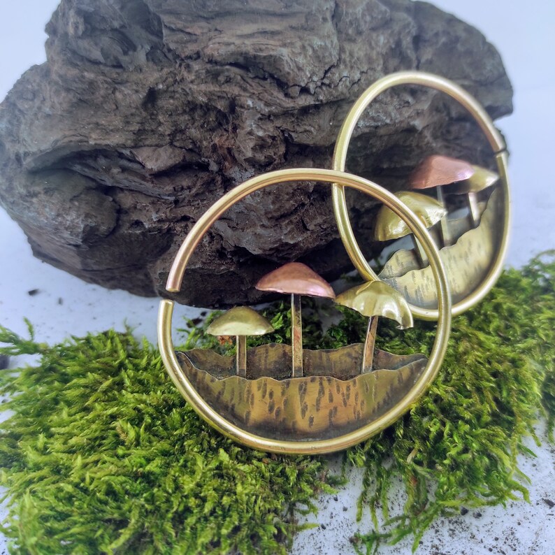 Mushroom Ear Weights / Mushroom Earrings /10 Gauge Tunnel Etsy