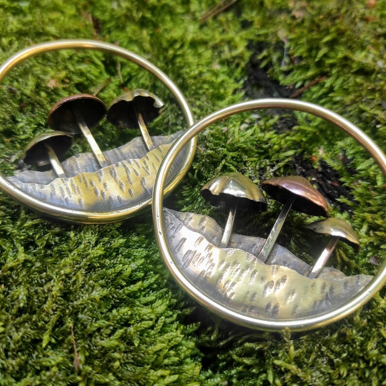 Mushroom Ear Weights / Mushroom Earrings /10 Gauge Tunnel Etsy