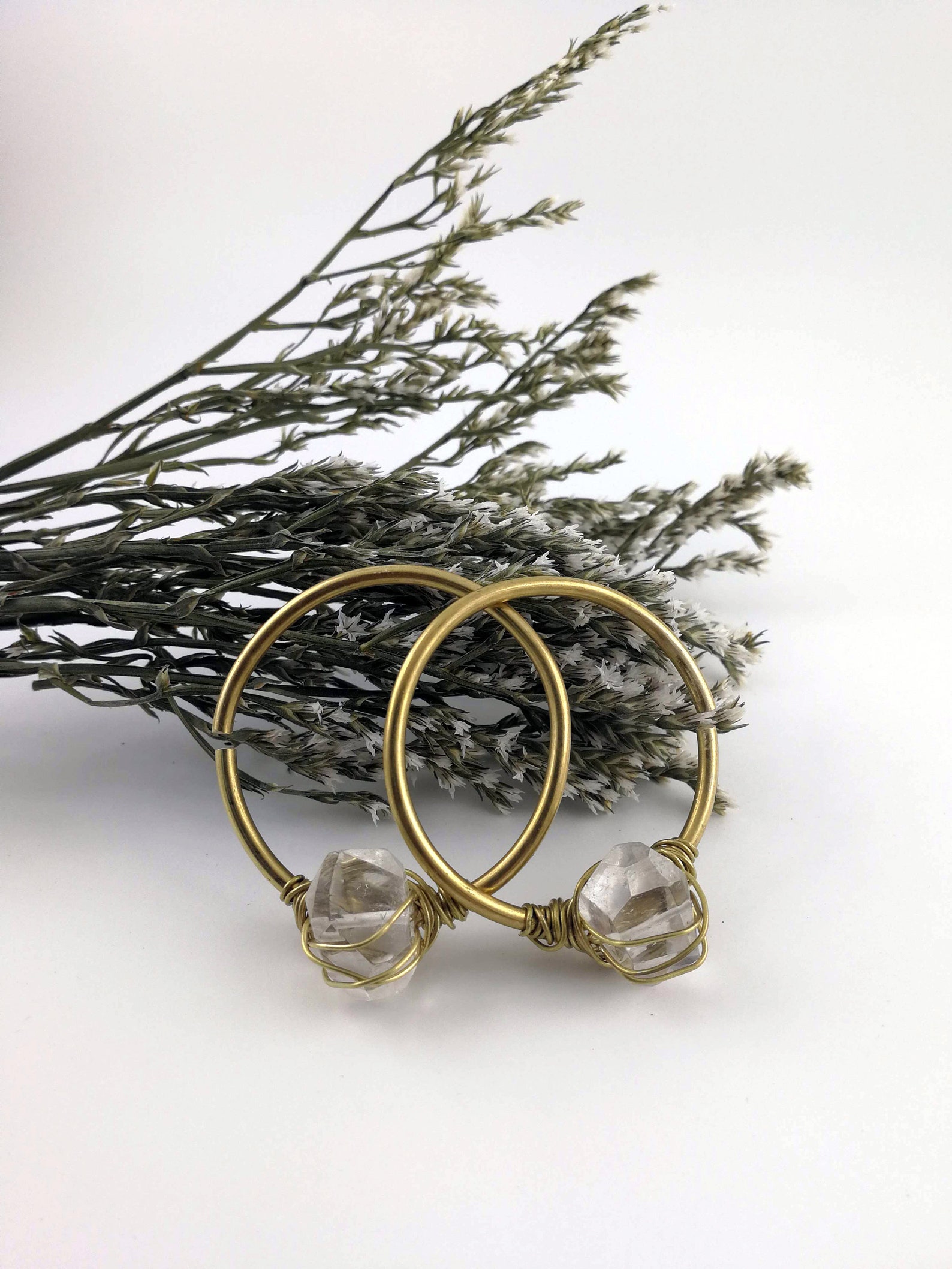 10 gauge Brass Hoops Tunnel Earrings Etsy