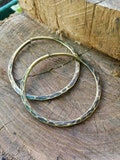 Brass Hammered Hoops - Hoops for Plugs - 10g