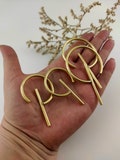 Lightweight Brass Hoop Ear Weights 8 gauge Hangers