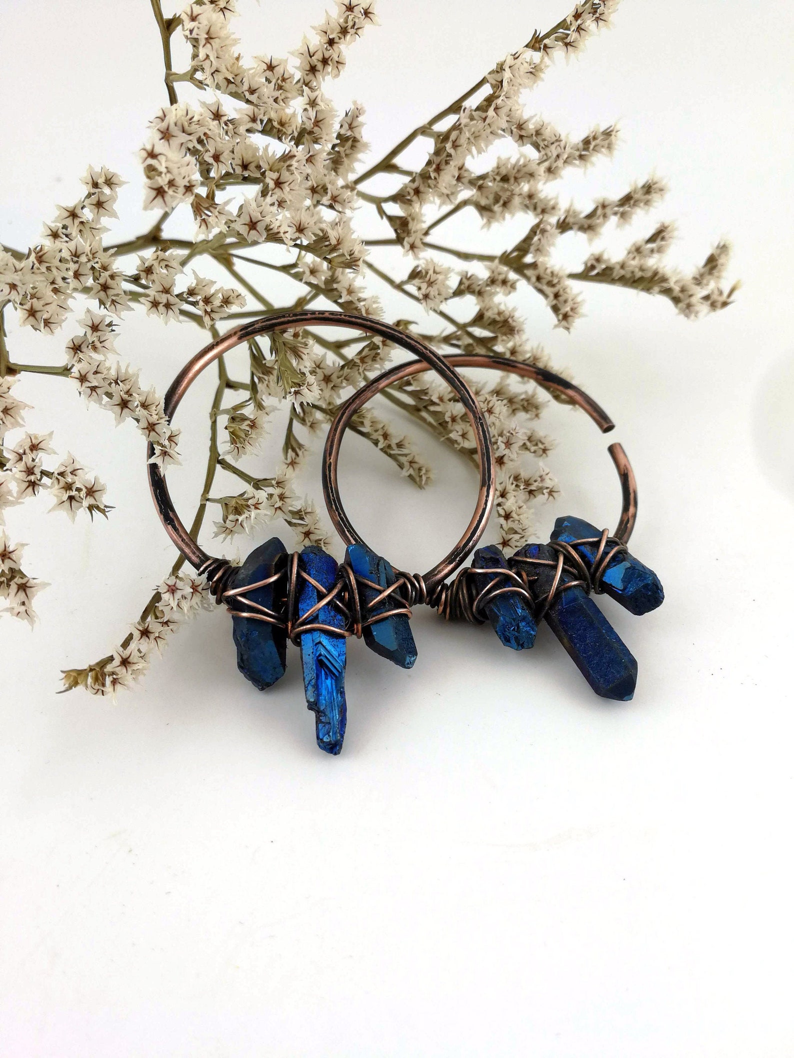 Large Hoop Weights Rustic Ear Weights Etsy