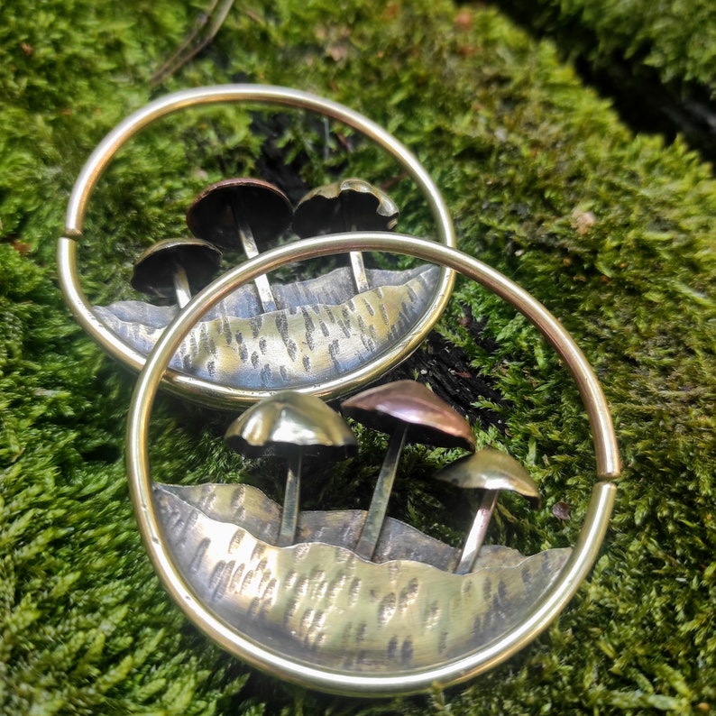 Mushroom Ear Weights / Mushroom Earrings /10 Gauge Tunnel Etsy
