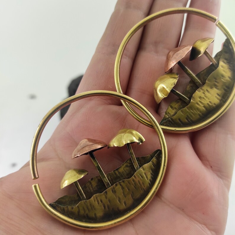 Mushroom Ear Weights / Mushroom Earrings /10 Gauge Tunnel Etsy
