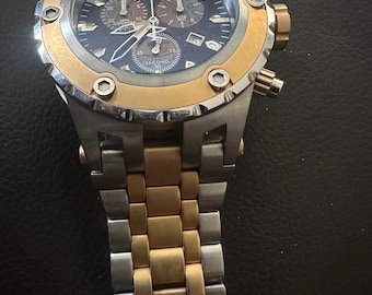 Invicta Reserve Subaqua Men’s Luxury Watch Black/Gold SS Chronograph Swiss Quartz Movement 52 mm Watch #5215
