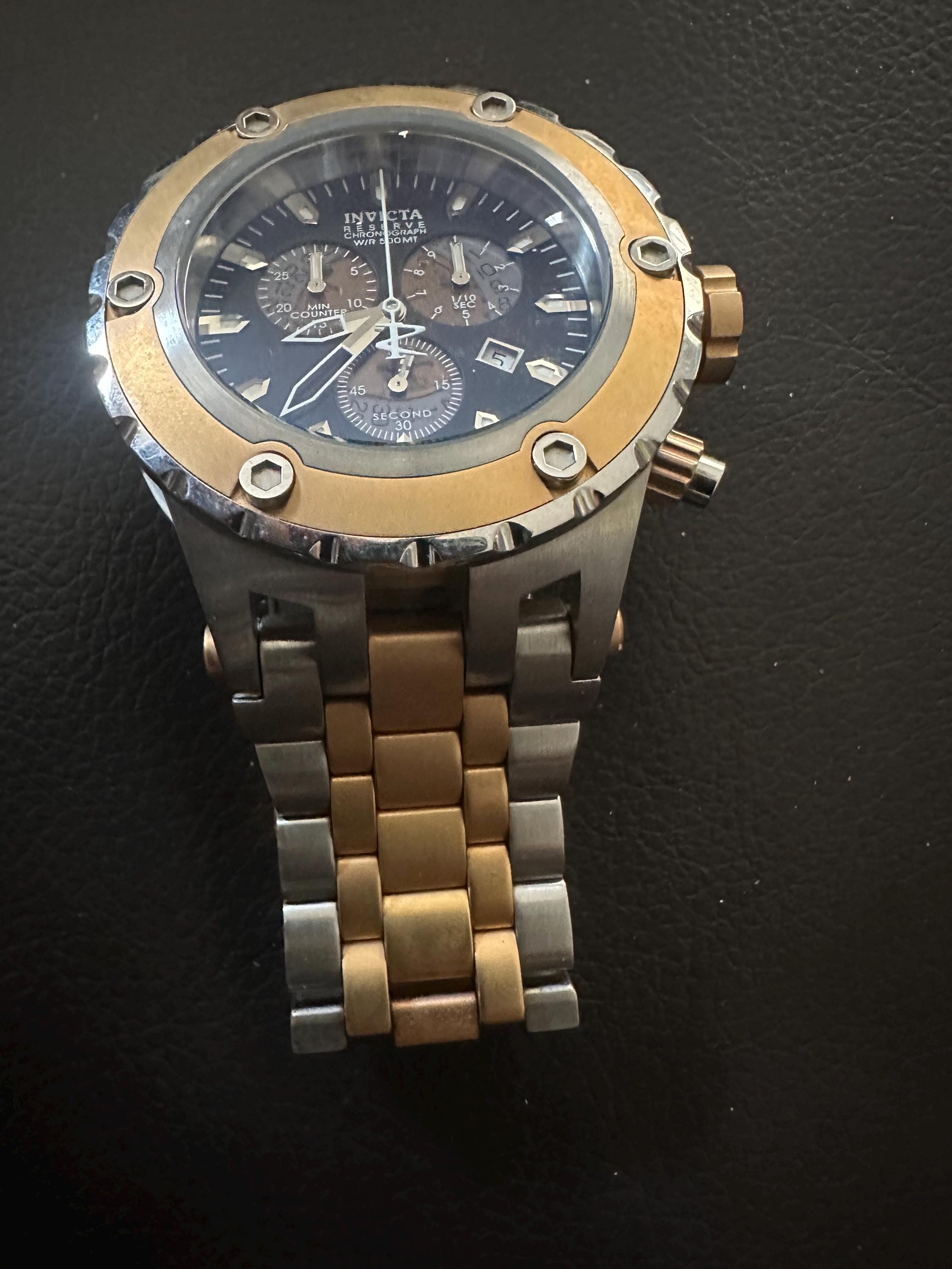 Invicta Reserve Subaqua Men's Luxury Watch Black/gold SS