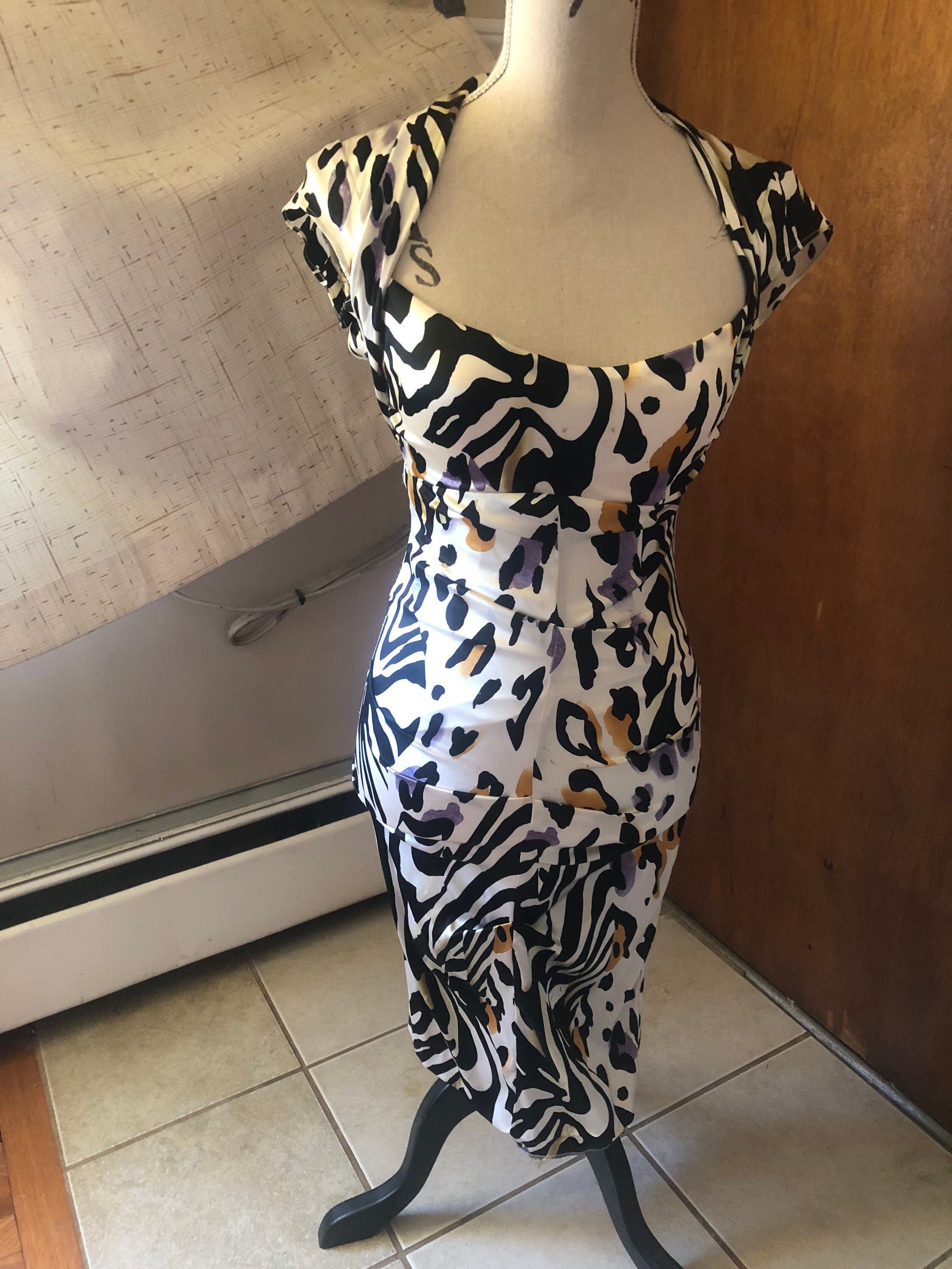 Animal print cocktail dress hot sale