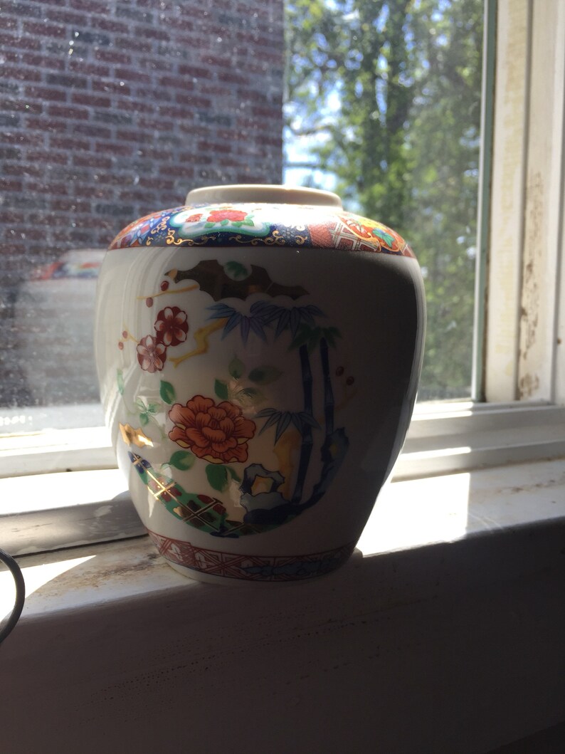 Vintage Sakura Handcrafted Porcelain Imari Ware Japan Vase Urn Etsy