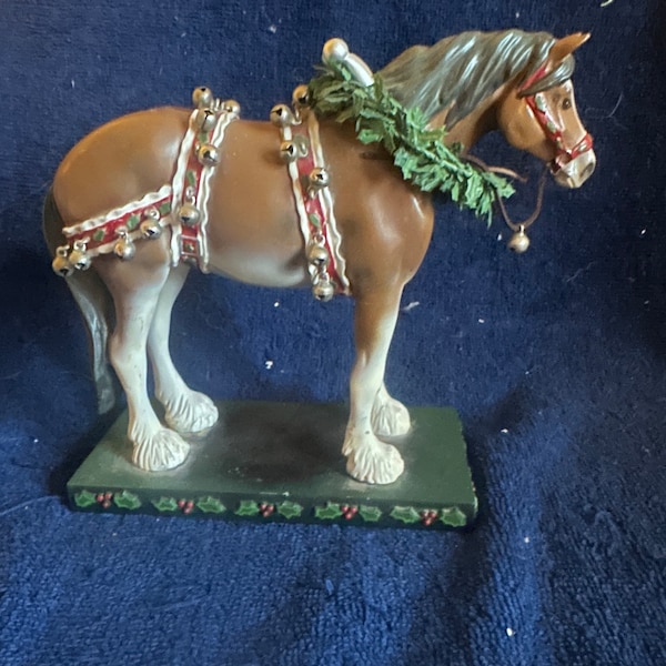Trail of Painted Ponies #12203 Christmas Clydesdale Retired DRAFT Horse Figure Westland Giftware Holiday Draft Pony 2004 Horse Ornament