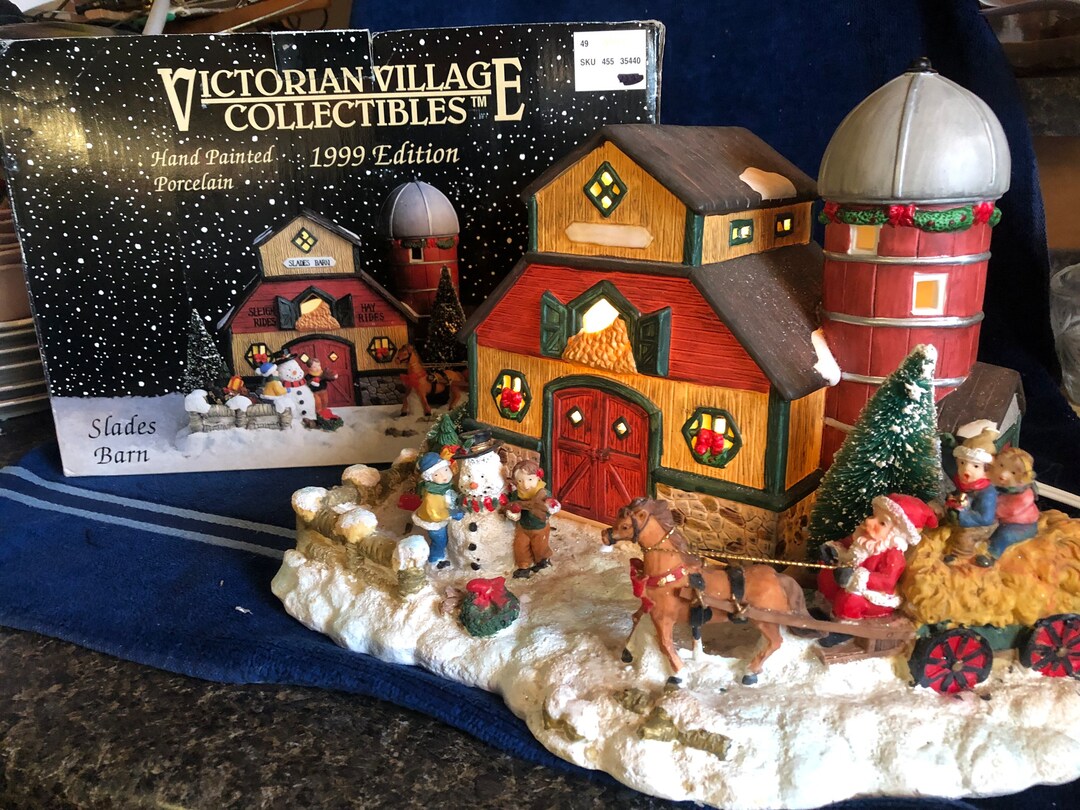 Victorian Village Collectibles Slades Barn 1999 Christmas Etsy