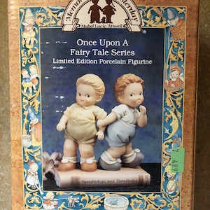 Enesco Mabel Lucie Attwell “Once Upon A Fairy Tale Series” Tweedle Dum and Tweedle Dee Figurines  Ltd Edition Porcelain babyware gift