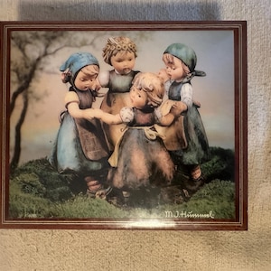 Danbury Mint M.J. Hummel Inlaid Woodworks Ring Around the Rosie Music Box Jewelry Box Goebel Licensed RARE Hummel Collectible