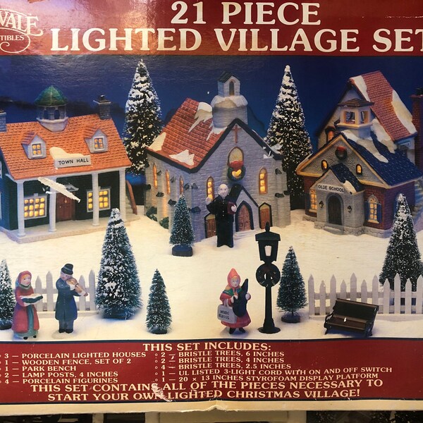 21 Piece Christmas Village Set