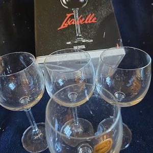 BOHEMIA “Isabelle” Set of 4 Wine Glasses 190 ml  Fine Czech Lead Crystal Stemware Wine Glasses Home Barware Holiday Drinkware
