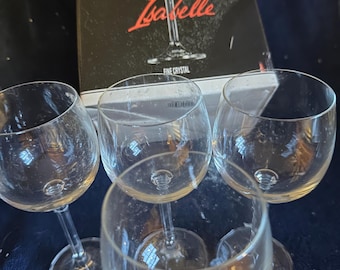 BOHEMIA “Isabelle” Set of 4 Wine Glasses 190 ml  Fine Czech Lead Crystal Stemware Wine Glasses Home Barware Holiday Drinkware
