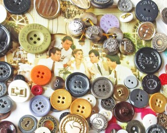 Random Designer/Brand Name/Logo Buttons, 6 Ounces Vintage and Newer Fashion Buttons; Lots Of Ralph Lauren, Claiborne, Calvin Klein