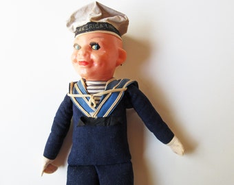 Mid-Century Sailor Doll, Holland America Cruise Souvenir Designed by Nora Wellings