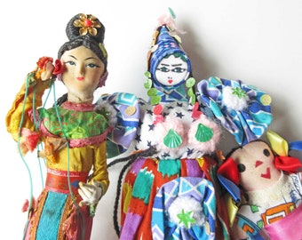 International Dolls: Turkish Soganli, Taiwanese Costume and Mexican Lele Doll;  3 Dolls As Is