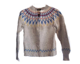 Handmade beautiful vintage fair isle Norwegian Wool Sweater by Racoli A/S, Oslo- size S