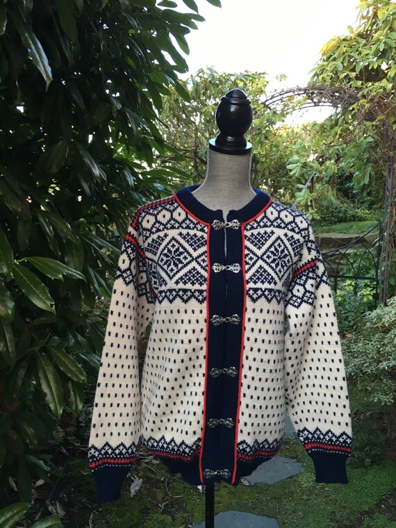 Dale of Norway Norwegian wool cardigan ski sweaterSize M Etsy