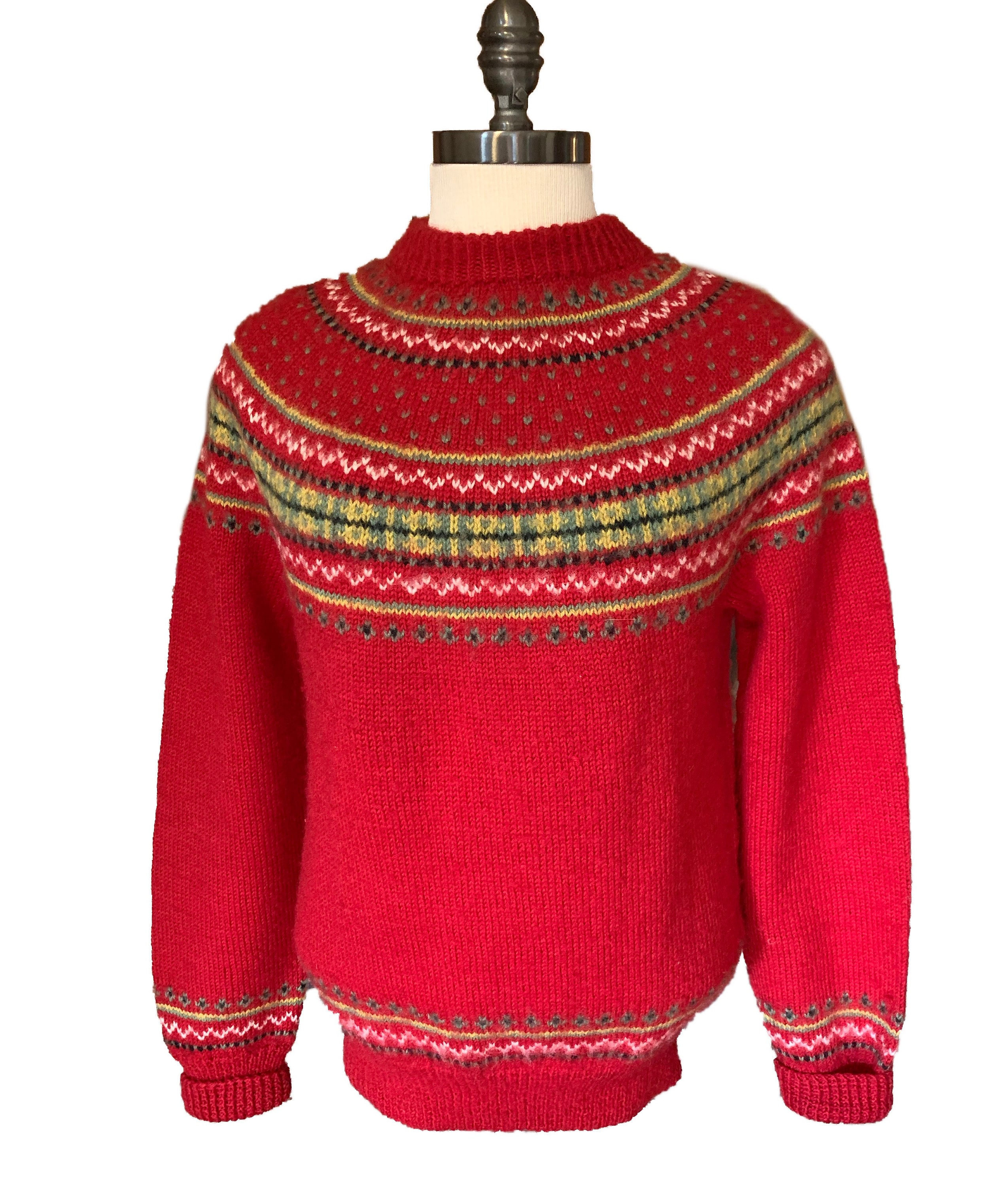 Handmade in Norway Foldal of Aalesund Norway Wool Pullover Ski Sweater Size Small