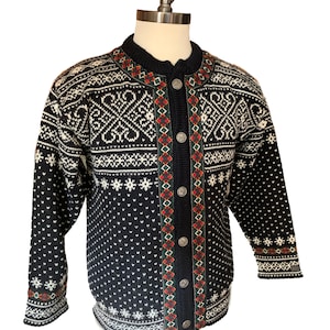 Dale of Norway, Norwegian wool cardigan ski sweater-Size Mens S