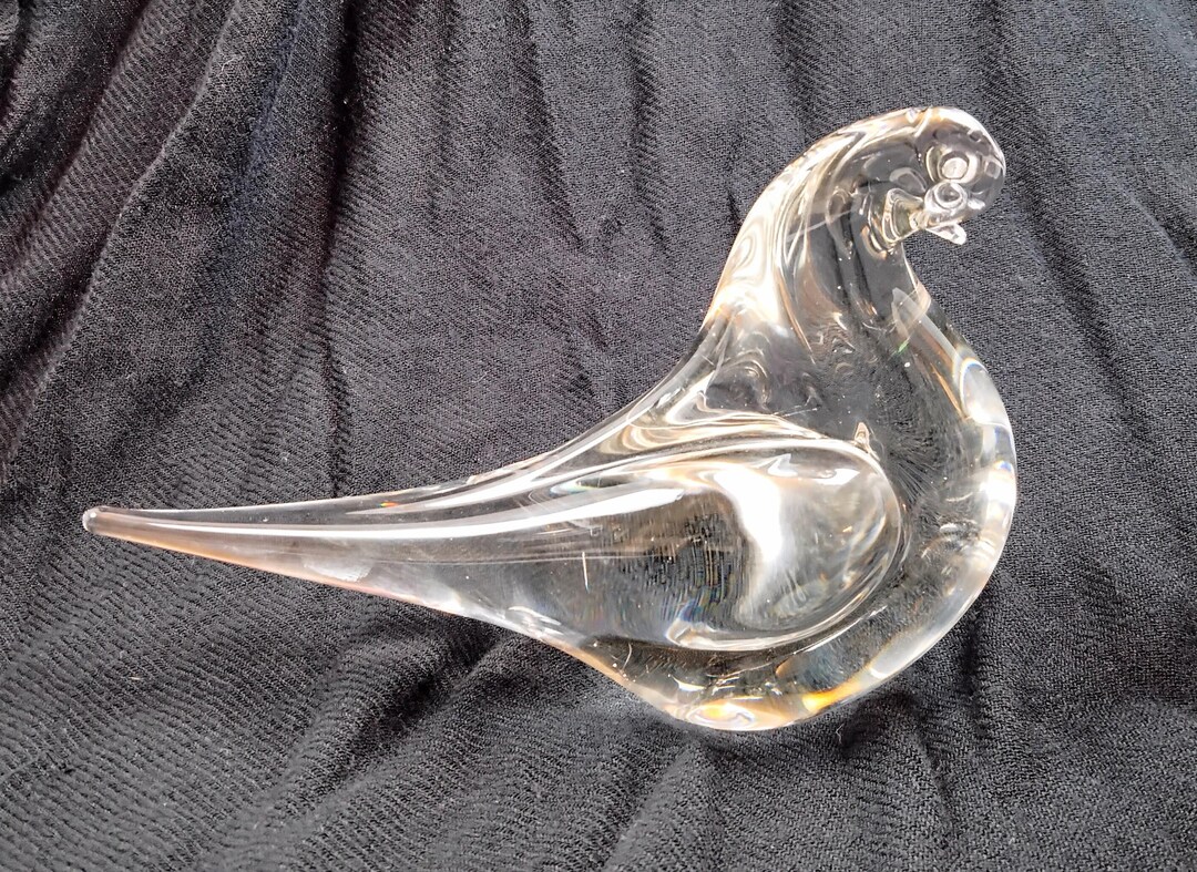 Image result for Vintage Art Glass Dove Figurine, Lead Crystal, Scandinavian Murano ...