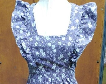 Vintage 70s C+A Purple/Mauve Floral Prairie Dress