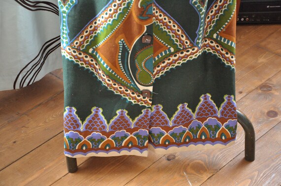 Late 60s Green, Purple, Cream psychadelic Maxi dr… - image 3