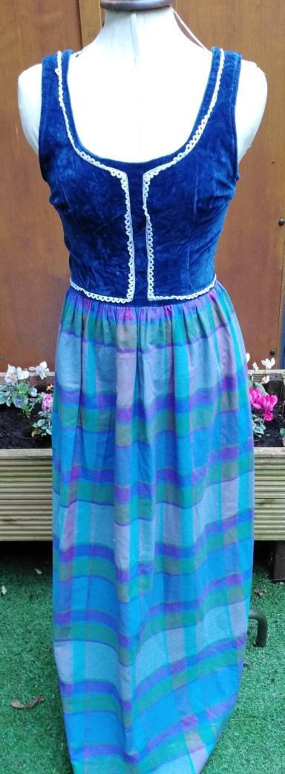 Marion Donaldson Blue Velvet and Check Designer Ma