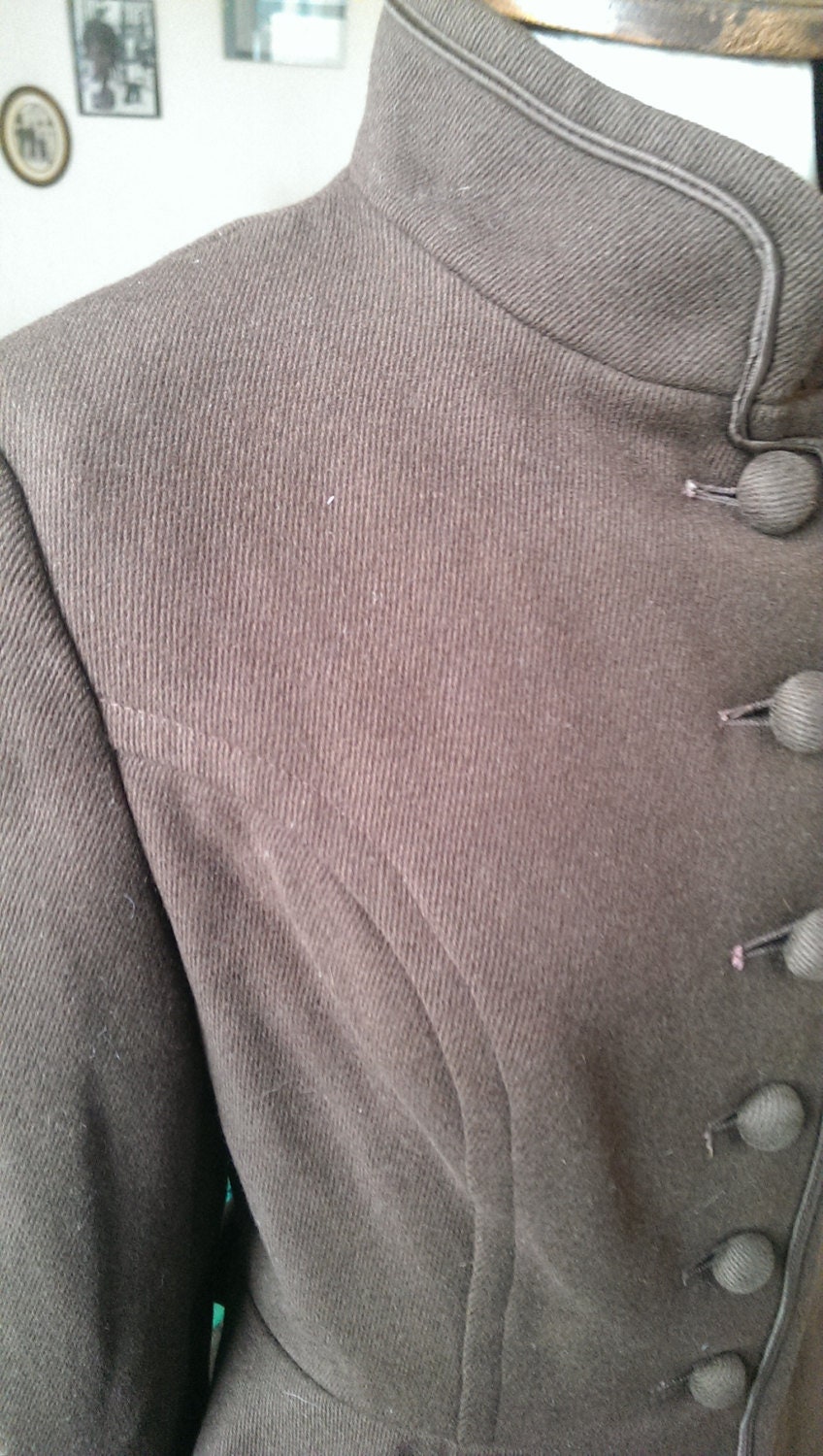 Image of S Wool Skirt Suit in Chocolate Brown