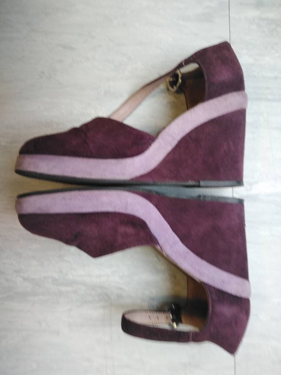 Vintage 90s Does 70s Purple Platforms Size 38